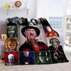 Manta de Franela Figura Sala de Estar Sofá Ligera Suave Amigos Película de Terror Halloween Dormitorio Felpa Regalo