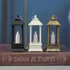 Lampião de Vento de Natal Castiçal Lâmpada Luz Noturna Idoso Boneco de Neve Decoração Luz Noturna Enfeites de Mesa Decorações de Natal