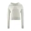 A nova coleção de outono e inverno da Bai Cai Rong apresenta suéteres de tricô de cashmere femininos com decote de um ombro, mangas compridas e um design exclusivo vazado.