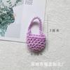 Bolsa Mini de Ponto Bolsa Transversal Feita à Mão Gancho de Mão Bolsa de Lã DIY Acessórios de Joia Bolsa com Pingente de Boneca