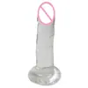 Comercio Exterior Huevo Sin Taza de Succión Grande Cristal Artificial Femenino Caucho Suave Masturbador Tapón Anal Juguete Sexual