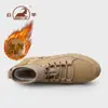 Sapatos Masculinos Genuínos de Couro de Carneiro para Outono e Inverno, Forrados com Lã, Espessos, Quentes, Sapatos Casuais de Algodão, Botas Martin Masculinas Antiderrapantes, Botas de Neve