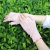 Accesorios para Vestido de Novia de Novia Gancho Dedo Pedrería Guantes de Encaje Largos Protección Solar Moda Popular Europea y Americana Guantes Sexy