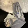 Pantalones casuales rectos de gofre para primavera y otoño, pantalones de pierna ancha para hombre, pantalones de chándal holgados y modernos, pantalones finos de verano para niños