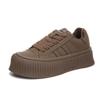 Zapatos Blancos de Cuero Genuino para Mujer 2025 Invierno Nuevos Zapatos de Entrenamiento Moral de Terciopelo para Mujer Zapatos Cálidos Color Galleta para Mujer Zapatos Casuales de Plataforma para Mujer
