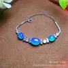 Pulsera de Moda Nueva con Incrustaciones de Calcedonia Rosa Hielo Chapada en Plata al por Mayor Ágata Blanca Versátil Pulsera de Jade Joyería Regalo