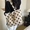Bolso de Lona de Lunares de Alta Gama para Mujer, Moda Verano 2026, Gran Capacidad, Casual, de Hombro, Debajo del Brazo, Bolso Almohada para Viajero
