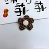 Acessórios de Flor de Tecido Estilo Coreano Ins Outono e Inverno Xadrez Cor de Arroz Flor de Cinco Pétalas Ornamentos Acessórios de Roupa Flor de Sapato DIY