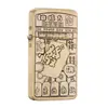 ZORRO ZC11 Original Cobre Tallado a Mano Ultra Delgado Portátil Regalo Encendedor de Queroseno a Prueba de Viento con Rueda de Amoladora