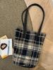 Bolso de Hombro a Cuadros de Gran Capacidad 2025 Moda de Invierno Casual Bolso de Tutoría Moderno Paseo Casual Viaje Bolso Tote Portátil