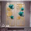 Decoração transfronteiriça nova sala de estar de estilo chinês parede pendurada metal decoração de parede pingente decoração de parede de fundo de sofá folha de ginkgo