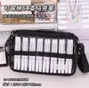 Estuche de frutas azul, moderno y elegante, estuche de alta capacidad para estudiantes, almacenamiento multicapa simple, estuche transparente al por mayor