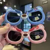 Gafas de Sol Polarizadas de Dibujos Animados Enojados para Niños, Gafas Festivas de Osito, Gafas de Sol para Bebé, Oso Violento de Silicona para Niños