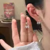 Aretes de Moño de Circonita con Diseño de Nicho, Sensación de Alta Gama, Súper Brillantes, Estilo Colgante Trasero, Aretes de Moda y Elegantes para Mujer