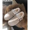 2024 Otoño e Invierno Nuevo Estilo Forrado de Felpa Zapatos Birkenstock Retro de Moda Zapatos Birkenstock Flats de Mujer Zapatos de Algodón Versátiles Populares y Cómodos