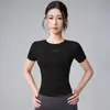 Top de verano deportivo de manga corta para fitness, adelgazante para Pilates, para correr, casual, de secado rápido, transpirable, camiseta de yoga