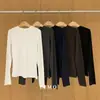 Limo Suéter de Cuello Alto Pequeño Versátil Aspecto Adelgazante Camiseta de Manga Larga Otoño Nuevo Casual de Alta Calidad Sencillo Sexy Top