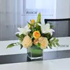 Oficina de Negocios Mesa Larga de Conferencias Arreglo de Flores Artificiales Mesa de Comedor de Hotel Arreglo de Flores Mesa Arreglo de Flores Flor Flor