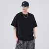 Camiseta de manga corta estilo americano para hombre, nuevo modelo de verano 2026, simple y sofisticada, color liso, cuello redondo, corte holgado, top de manga corta