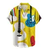 Verano Europeo y Americano Nueva Moda Estilo Hong Kong Camisa de Hombre Estampado Digital Casual Manga Corta Ropa de Hombre Venta Directa de Fábrica