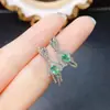 Venta al por mayor de fábrica, Pendientes de esmeralda natural más vendidos con incrustación de plata S925, Piedra principal 3*5, Joyería lujosa, Venta directa de fábrica