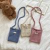 Bolsa para Teléfono Móvil Tejida a Mano Estilo Coreano de Huevo Hogar Otoño e Invierno Mini Linda Lana Tejida Hombro Cruzado