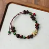 Pulsera de Grano de Café de Cerámica Jingdezhen, Refrescante y que no se decolora, Joyería de Alta Gama para Mujer, Accesorio Versátil de Nuevo Estilo Chino, Mayoreo