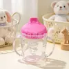 Copo de Água Mini Fofo para Bebê Aprender a Beber, Copo de Água com Tampa Flip-Top e Alça, Garrafa de Água para Bebê