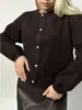Cárdigan Corto de Punto Transfronterizo para Mujer en Otoño e Invierno, Suéter Holgado y Relajado de Imitación Visón de Manga Larga, Top y Chaqueta Estilo Occidental
