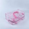Bolsa cosmética transparente estampada direta da fábrica portátil grande capacidade à prova d'água bolsa de armazenamento em pvc bolsa de mão para senhoras