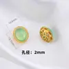Antiguo oro incrustado jade de imitación hueco con cuentas pasantes para manualidades accesorios de arena dorada accesorios para pulseras collares