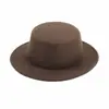 Sombrero Sombrero de Lana Estilo Coreano para Mujer Otoño e Invierno Negro Retro Caballero Estilo Británico Copa Plana Sombrero con Lazo Sombrero de Fieltro