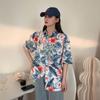 Camisa Floral de Manga Curta para Férias em Sanya para Mulheres, Estilo Havaiano Ins Super Fada, Camisa de Praia Beira-Mar, Roupas Estilo Hong Kong