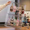 Caixa de Armazenamento com Display Labubu Suporte de Exibição para Pingentes Caixa de Armazenamento à Prova de Poeira para Figuras Caixa Cega Transparente Pingente de Boneca de Pelúcia