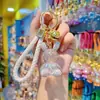 Pingente Criativo de Chaveiro Coelho Transparente Cravejado de Diamante de Resina Moda Chaveiro Pendurado Luz Luxuosa Pendurar em Bolsa de Menina