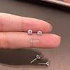 Aretes de perlas con aguja 925 para mujer, colgantes en la parte trasera, estilo ins, nuevo estilo caliente, modernos, lisos, circulares, nicho, aros para la oreja, venta al por mayor