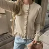 Bai Fen Zhi YiTEMU Transfronterizo 2026 Nuevo Suéter Corto Suave Estilo Coreano Cuello Redondo con Dobladillo Fruncido