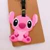 Etiqueta de equipaje de Stitch de orejas grandes y lindo de Star Baby, etiqueta con logo de equipaje de goma suave de PVC, colgante para tablero, colgante de embarque