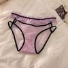 Pure Desire Code ~ Panties sin costuras con borde de encaje Malla Sexy Cintura baja Entrepierna de algodón puro Calzoncillos tipo hipster con trasero abullonado para mujer