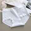Fofa Macia Textura Amiga da Pele Menina Algodão Puro Calcinhas Femininas Estilo Japonês Design Sem Costura Senso Cintura Média Simples Elástico da Cintura Calcinha Feminina