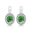 Pendientes de Flor de Hielo de Piedra Preciosa Colorida Más Vendidos Transfronterizos, Corte Huevo de Paloma, Incrustados con Diamante de Alto Carbono Super Brillante, Joyería para Orejas con Forma de Huevo, Dropshipping para Transmisiones en Vivo