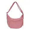 Bolsa de tecido da moda para estudantes, bolsa transversal de nylon para a aula, bolsa de ombro de grande capacidade, bolsa de bolinho estilo japonês para passeios