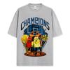 Playera Estampada de Cuello Redondo Kobe Transfronteriza, Lavada Americana Vintage Holgada Peso Pesado Manga Corta, Moderna y Versátil