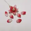 Accesorios de horquilla para joyería DIY personalizados Material de pétalo de vidrio checo Rosa carne Accesorios para tocado de cabeza ondulante hechos a mano