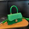 Nuevo Bolso Tejido Transfronterizo 2025 Bolso de Hombro de Moda para Viajeros Bolso Cruzado para Mujer Combinable Bolso Cuadrado Pequeño Portátil de Color en Contraste
