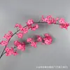 Flor de pereira de duas pétalas, flor de cerejeira de caule longo, flor de cerejeira pendente, flores artificiais decorativas estilo Zen, decoração de salão de casamento, flores artificiais estilo chinês