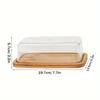 Caja de mantequilla de bambú con tapa Amazon popular plato transparente para mantequilla queso queso redondo almacenamiento crisper transfronterizo