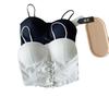 Top de tubo superior de diseño versátil con copa fija integrada y correa de cintura con cordones para chica sexy de verano para mujer