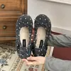Zapatos Mary Jane de Plataforma Vintage Esponjosos para Mujer 2026 Nuevos Zapatos de Algodón Cálidos de Invierno Estilo Francés