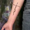 Item Popular Transfronteiriço: Estilo Europeu e Americano, Estilo Gótico Escuro de Alta Qualidade, Adesivos de Tatuagem de Cruz Inglesa Personalizados